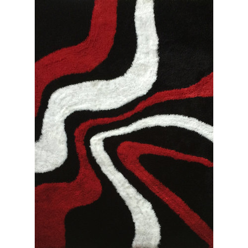 Orren Ellis Murtaugh Handmade Performance Black/Red Rug Wayfair